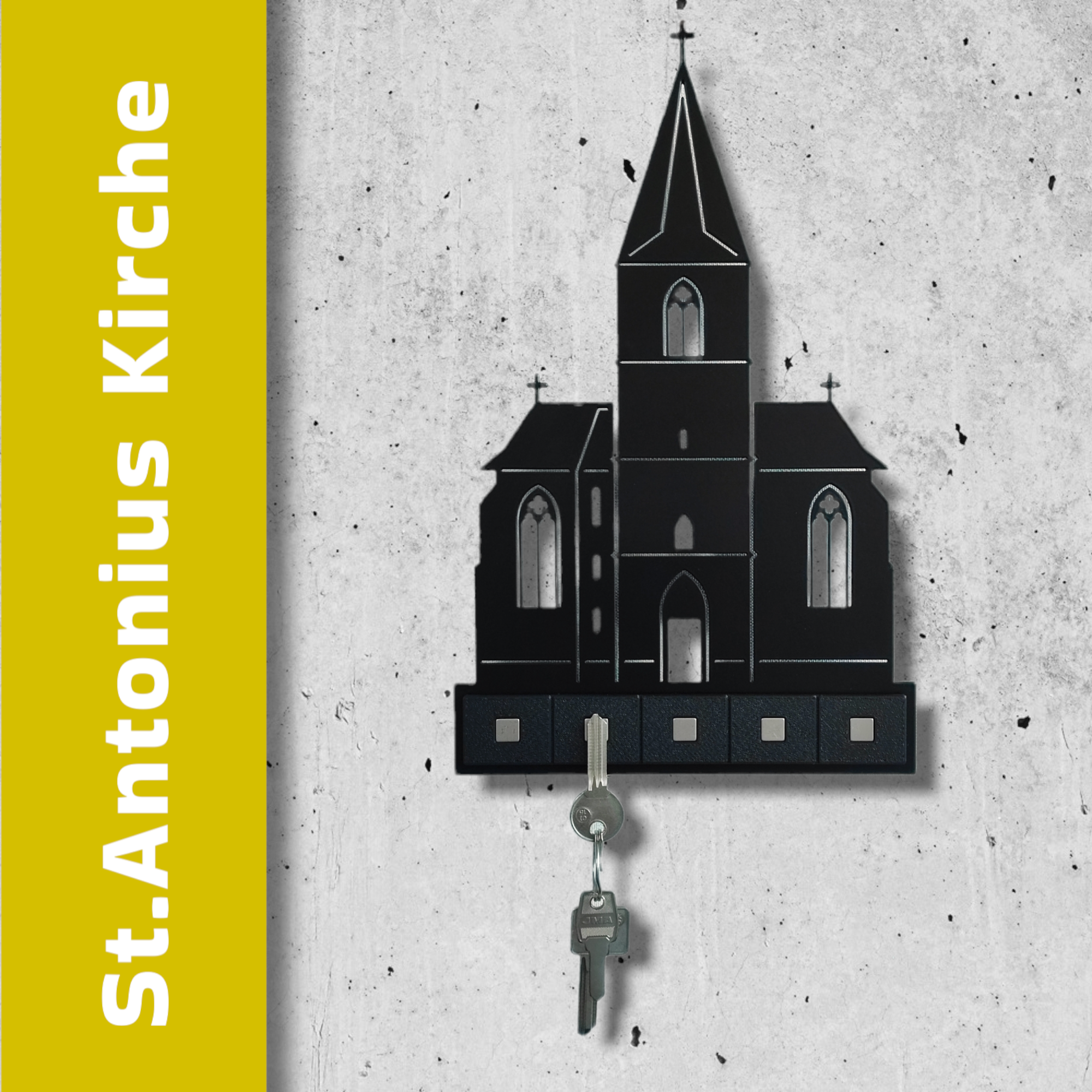 Die St. Antonius Kirche von Bedburg-Hau - Schlüsselbrett